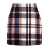 Women's, High Waisted, Plaid Skirt, Tight Fitting, Pencil, Wool, Mini Skirt