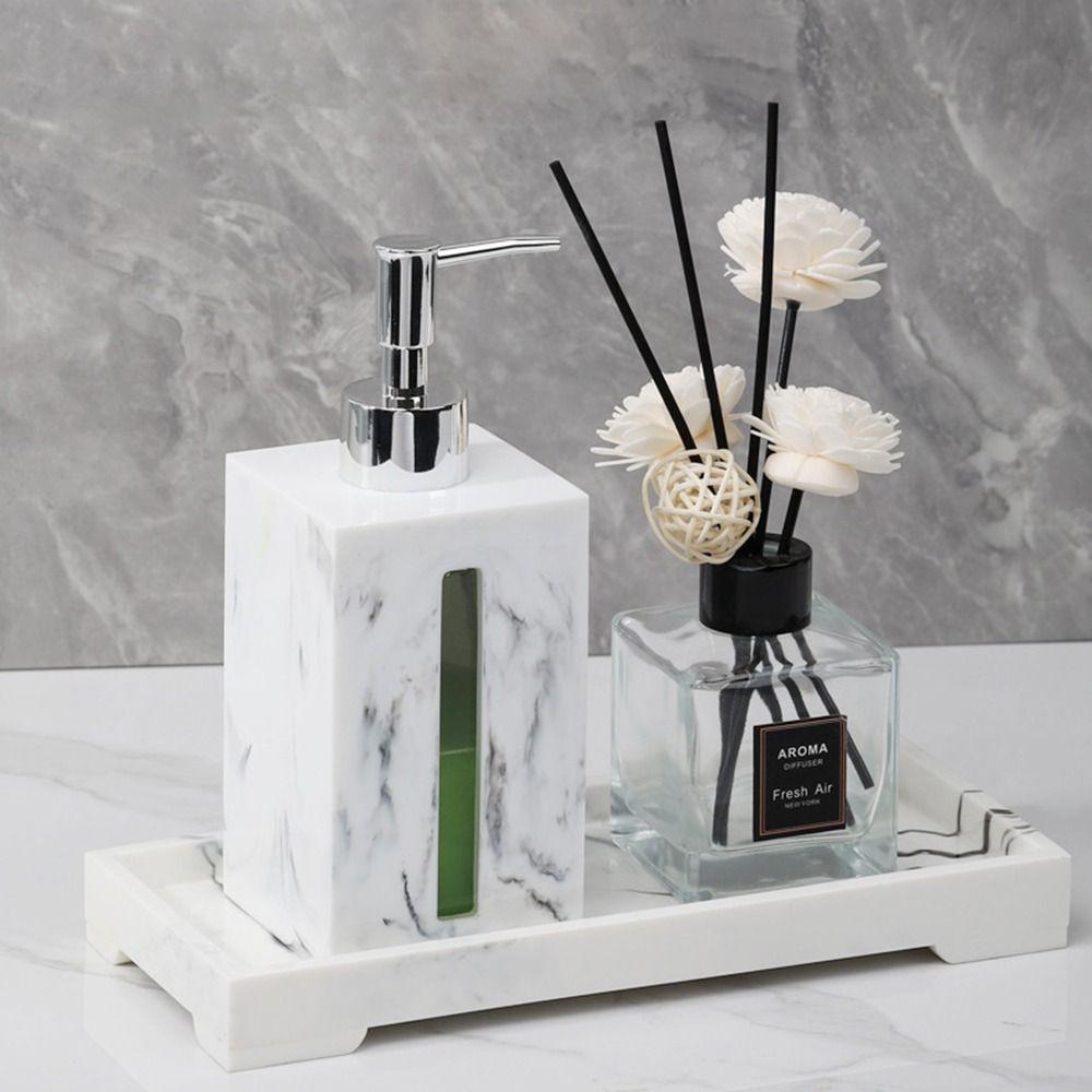 Imitation Marble Refillable Liquid Hand Soap Jar Light Luxury Lotion Bottlle Bathroom Accessories