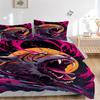 3PCs Tiger Roar Design Cover Set, Breathable Fabric, Machine Washable (1 Duvet Cover + 2 Pillowcases) (Without Quilt) yy250911102