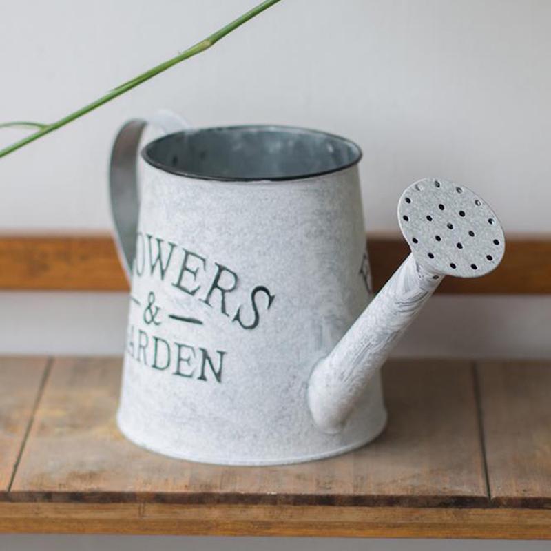 Винтажный оцинкованный металлический цветочный горшок, садовый подвесной балконный горшок с ручкой