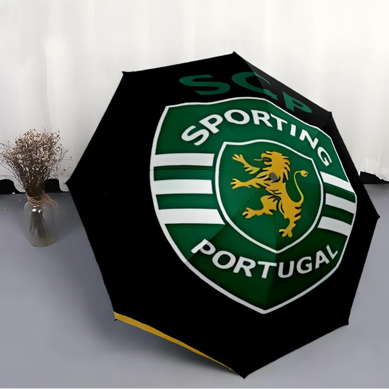 Printed Sporting CP logoPrinted Folding Umbrella,Outdoor,Leisure,And Travel Umbrella,Durable Umbrella Fabric,Birthday And Holiday Gift