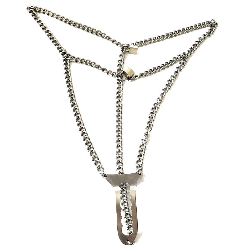 Female Metal Stainless Steel Invisible Chain Chastity Belt Pants Device BDSM Bondage Restraint Device Sex Toys for Woman
