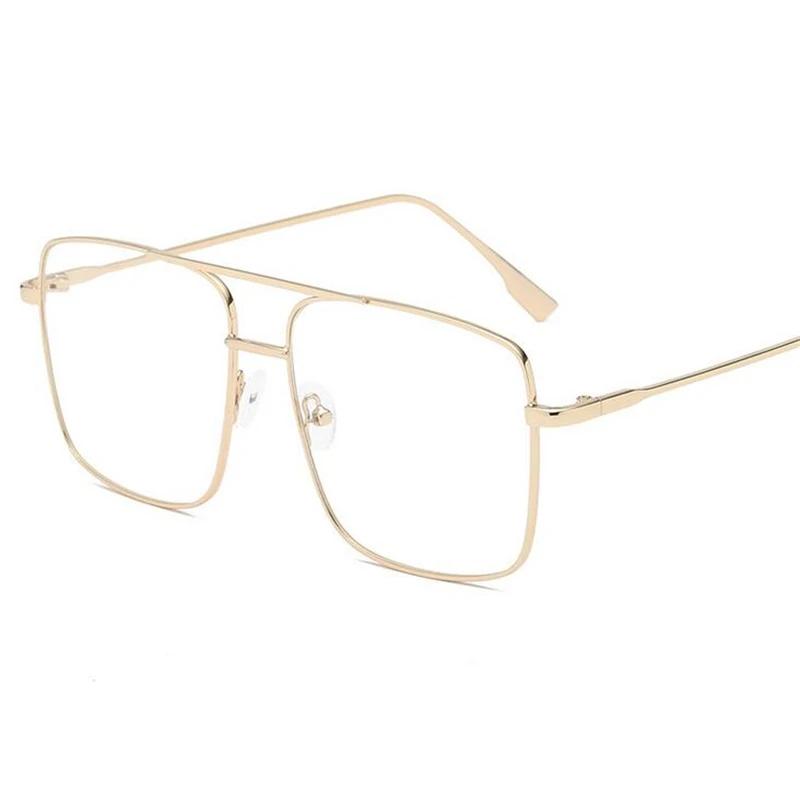 Металлические легкие очки с большой оправой Ретро плоские солнцезащитные очки для мужчин женщин Модные классические однотонные очки