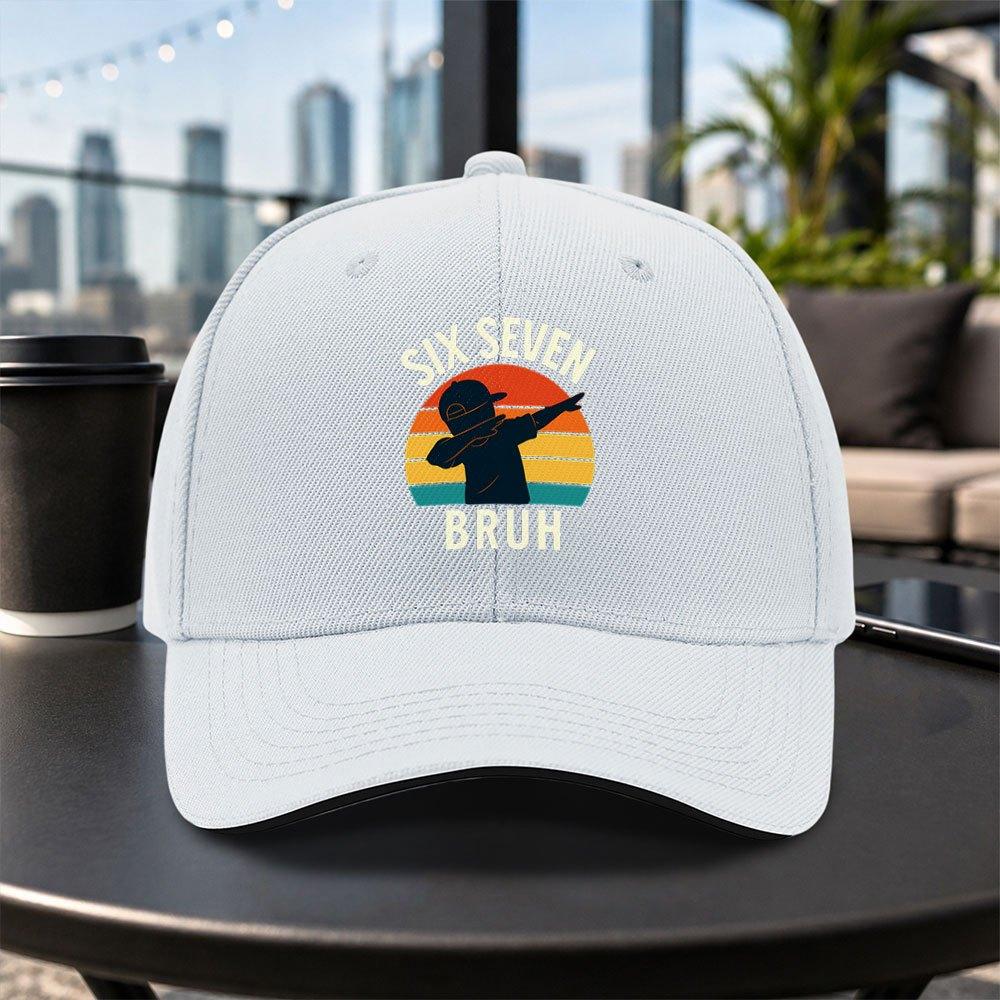 SIX SEVEN BRUH Graffiti Sandwich Baseball Cap Unisex Adjustable Duckbill Cap Multiple Colors