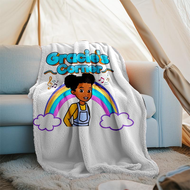 Gracie's Corner Theme Printed Blanket - Perfect for Couch, Bed, Travel & Outdoor Use | Machine Washable, Cozy & Durable.