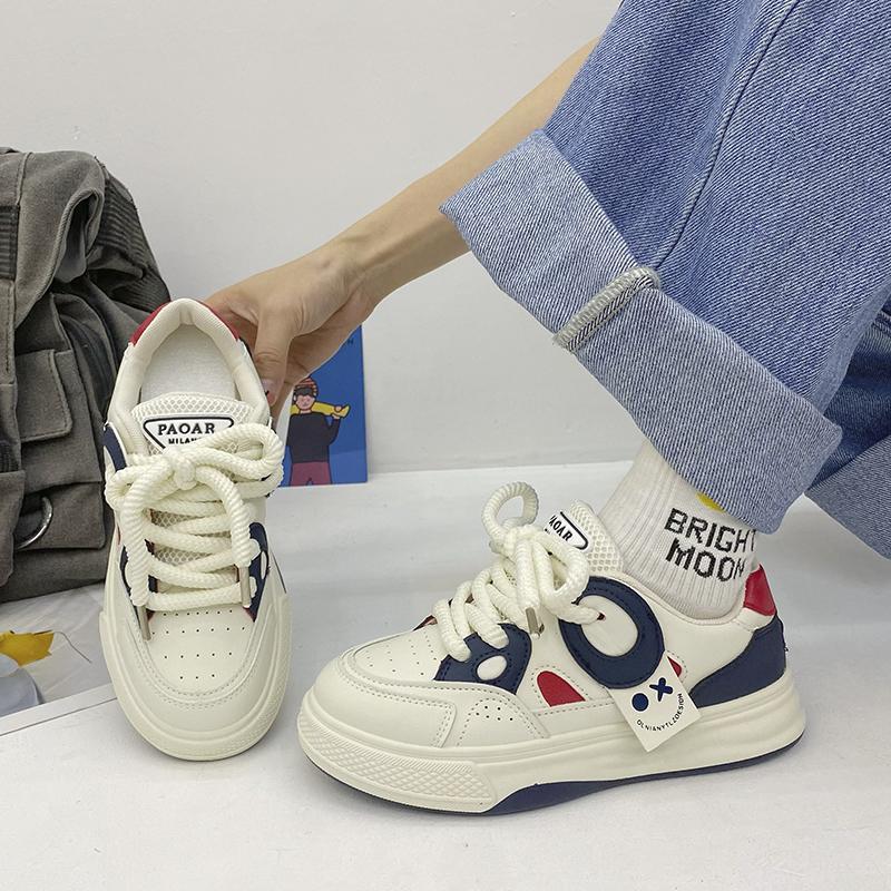 Fashion Autumn Design Women Vulcanized Shoes Female Retro Sport Shoes Fashion Mixed Colors Platform Sneakers Lace-up Casual Shoes Women