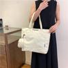Casual Portable Canvas Bag, Women's Large-capacity Underarm Bag, Large-capacity Student Simple Shoulder Tote Bag