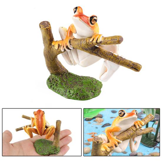 Фигурка древесной лягушки, реалистичная статуя жабы, скульптура, украшение, украшение, детская образовательная симуляция, модель дикого животного, игрушка для малышей, мальчиков и девочек, подарок