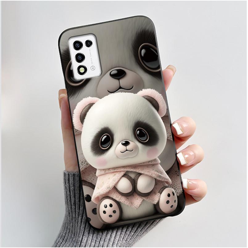 For ZTE Libero 5G III,  A202ZT Soft Silicone Black Case For ZTE Libero 5G II, A103ZT Popular Pattern Panda Shockproof Shell