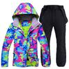 Зимний лыжный костюм, женские бренды, высококачественная лыжная куртка и брюки для женщин, теплая, водонепроницаемая, ветрозащитная