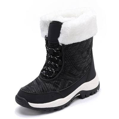 Женские модные плюшевые высокие ботинки Теплые зимние ботинки для снега Нескользящая хлопковая обувь Толстая подошва Обувь для занятий спортом на открытом воздухе
