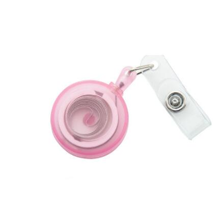 1pc Solid Colored Frosted Retractable Easy-to-pull Buckle ID Key Name Card Holder Badge Reel Key Ring Chain Clips for Students