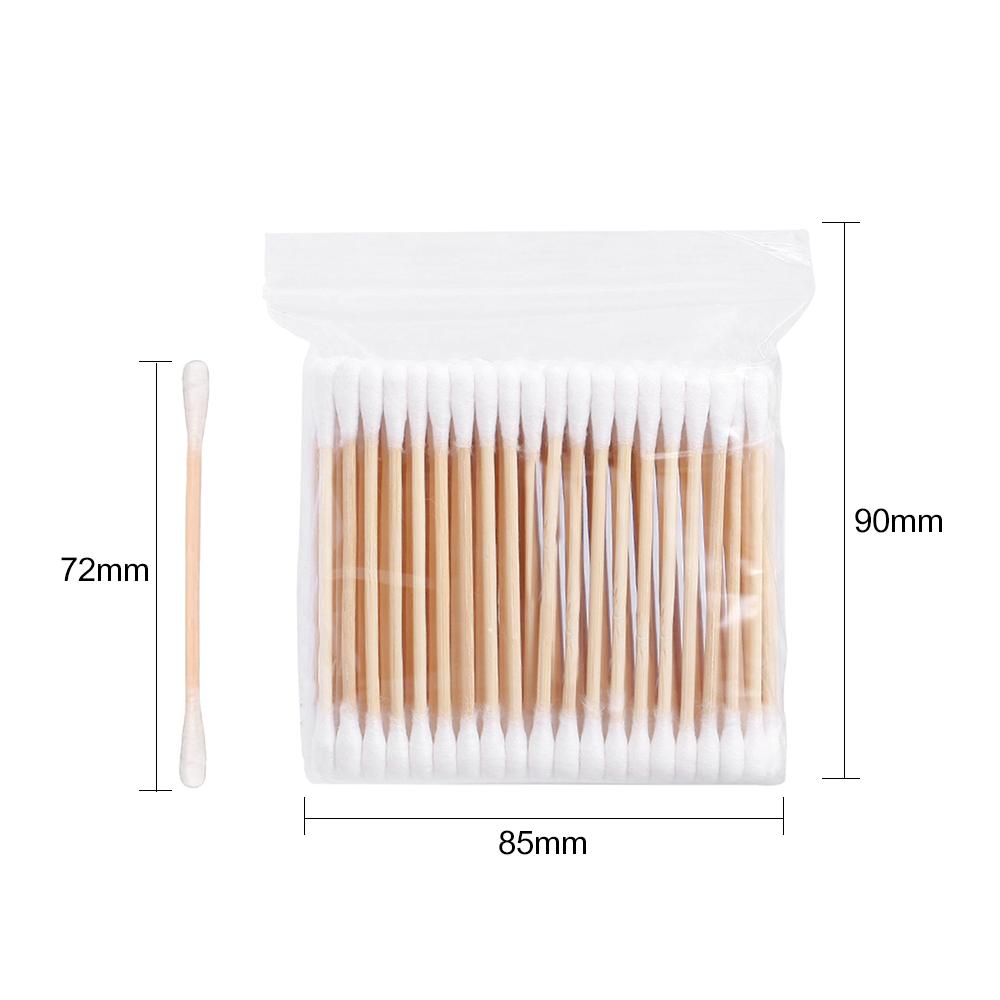 1000 Count Cotton Swabs with Wooden Stick Double Tip Round Cotton Buds Swabs for Makeup Ears Dabs Nails Eyes Nose