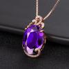 Sace Gems Медный сплав Фиолетовый циркон Женский кулон Ожерелье Модный подарок