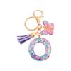 Butterfly Initial Letter Keychain Pendant Exquisite Practicality Backpack School Bag Decoration Purple Alphabet Keychain for Girls Women