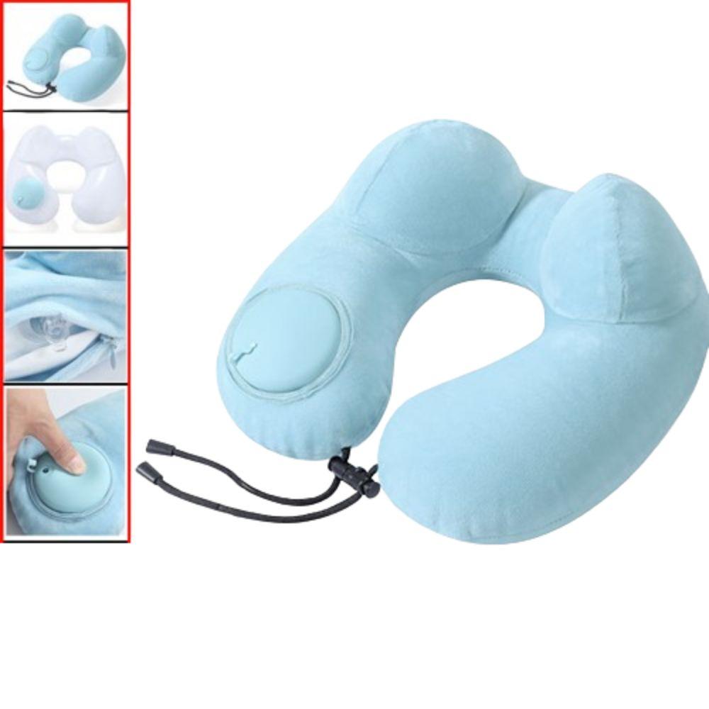 Hand Pressing Inflatable Travel Pillow U-Shaped Neck Support Cushion Neckrest Pad  Tourist