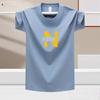 Fashionable Solid Colored Loose Fit Men's T-Shirt for Summer Sports, Printed Round Neck 100% Cotton Tee Shirt