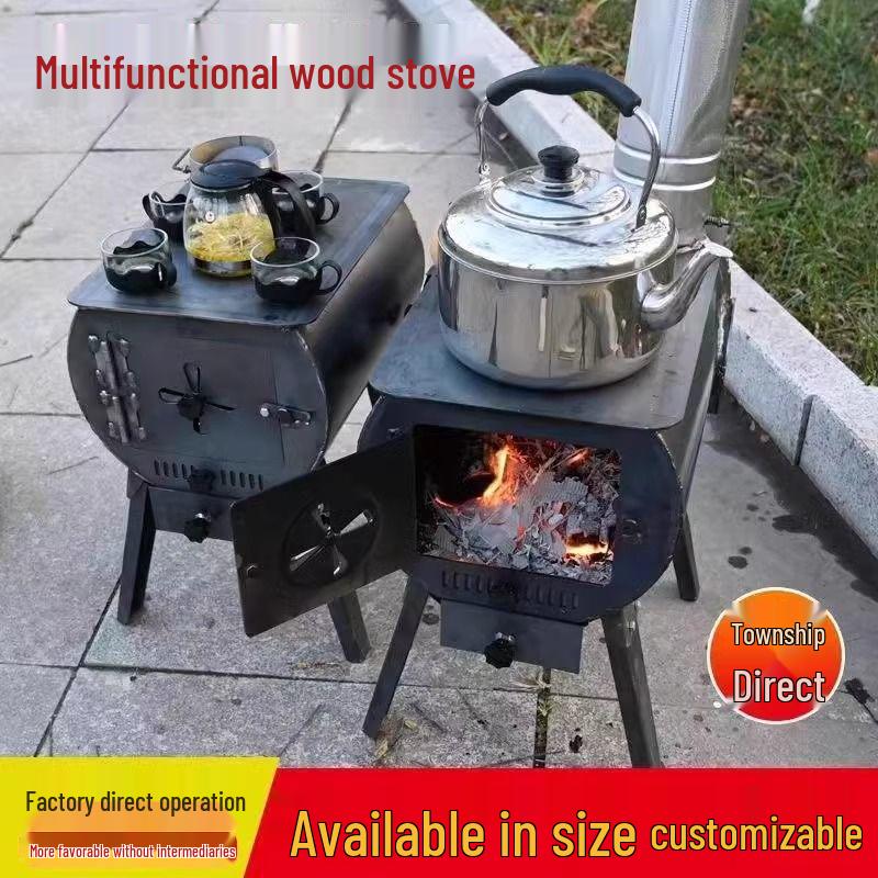 Indoor Dual-Use Wood and Coal Heating Stove for Rural Homes