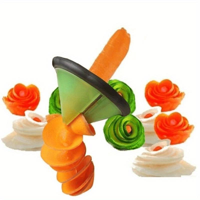 1pc Vegetable Salad Roll Creative Fruit Carver Cucumber Radish Spiral Slicer Cutting Pattern Tool Knife