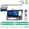 Autoradio Android 17 pour Honda Civic RHD 2005 - 2012 Lecteur Multimédia 2 Din Conduite à Droite Navigation GPS Carplay DVD 4G WIFI
