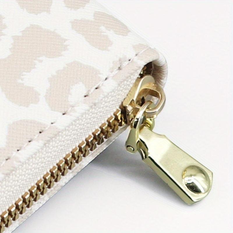 Stylish Leopard Print Wallet for Women - Compact, Lightweight, and Secure Zipper Closure with Large Capacity for Credit Cards, IDs, and Coins