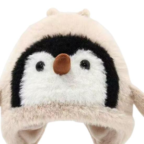 Kids Hat Penguin Design Ear Protection Knit Hat Autumn Winter Lightweight Warm Hat Outdoor Travel Accessory