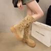 2024 Autumn New Hollow Women's Boots Knee High Heels Women's Fashionable and Comfortable Long Fashion Boots Platform Shoes