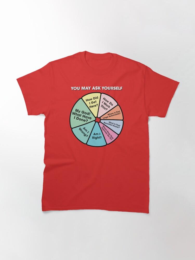 Talking Heads 80's Music Retro Lyrics - You May Ask Yourself Pie Chart Classic T-Shirt