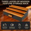 3-ярусная деревянная подставка для дисплея Органайзер для парфюмерии и косметики с ящиком для хранения Многофункциональный для столешниц Хранение ювелирных изделий и одеколона