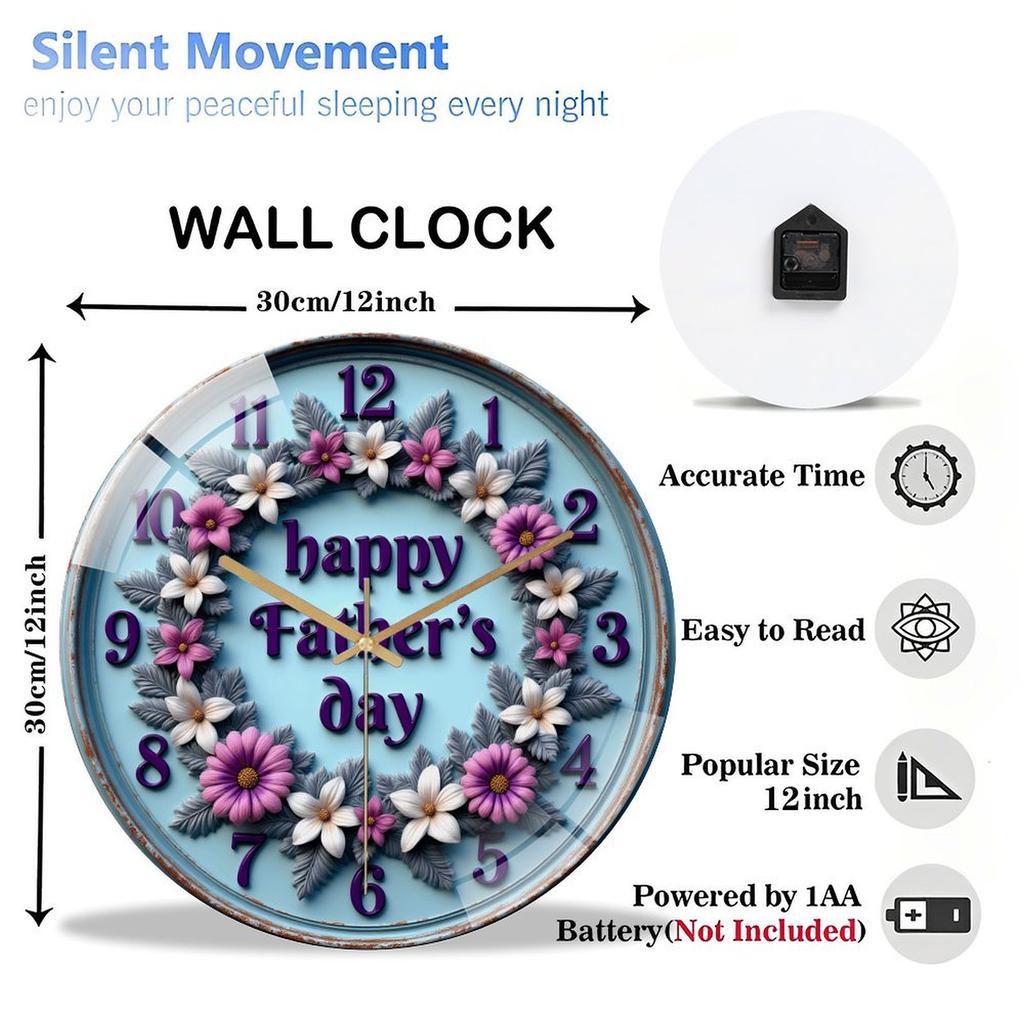 12 Inch Diameter Glass Wall Clock with Consistent, Year-Round Consumer Demand