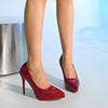 Темпераментные туфли на высоком каблуке Весенний новый стиль Острый носок Мелкий вырез Обхватывающие стопу Яркая кожа Водонепроницаемая платформа Одинарные туфли