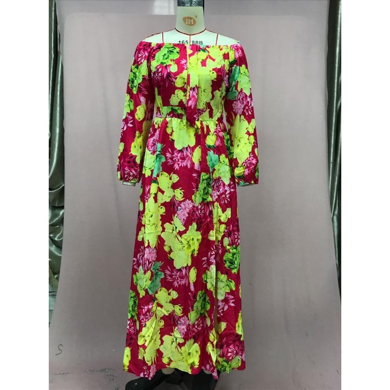 Women's Summer Holiday One Neck Swing Printed Dresses