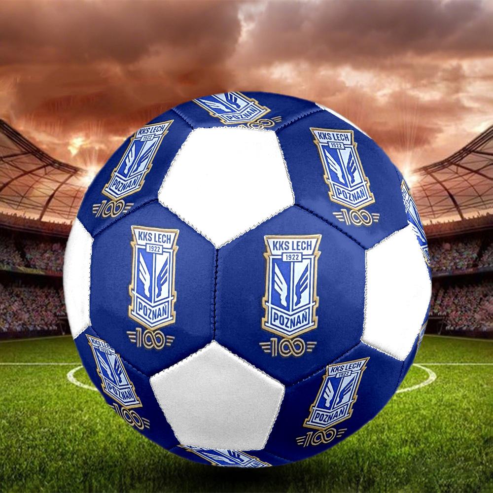 1PC KKS Lech Poznan logo size 5 soccer ball PrahaIndoor Soccer Ball Colorful All Ages Machine Stitched PVC Competition Ready Durable High-Bounce