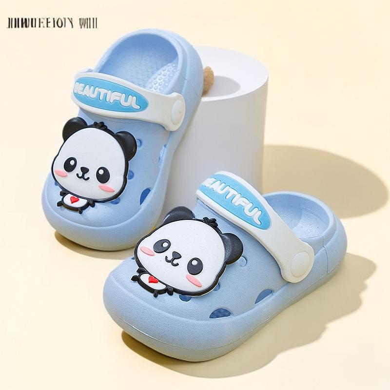 Panda children's clogs, girls' non-slip summer sandals, boys' slippers, baby outdoor soft-soled indoor shoes