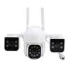 Wireless Security Camera Three Lens 1MP HD 360 Degree Pan Tilt 2 Way Talk Outdoor Surveillance