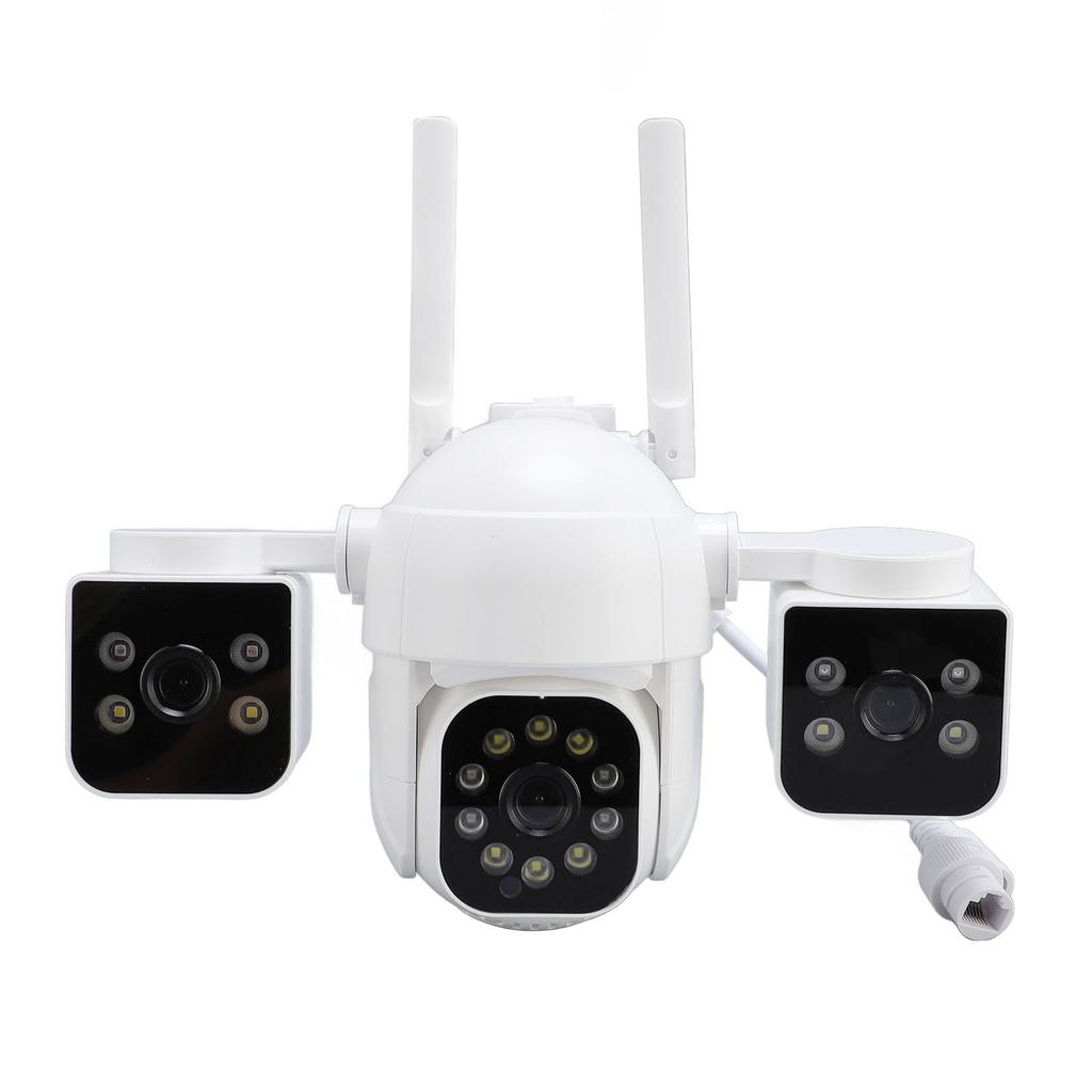 Wireless Security Camera Three Lens 1MP HD 360 Degree Pan Tilt 2 Way Talk Outdoor Surveillance