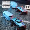 1:Мини-игрушка RC-грузовик Масштаб 1:64 2,4 ГГц Внедорожный грузовик из сплава с прицепом, световые эффекты, игрушка-вездеход, регулируемая скорость, рулевое управление, коллекционная модель грузовика, подарок