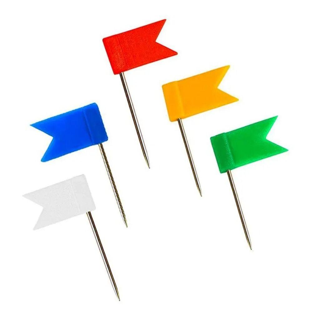 100pcs/box Bright Colors Colored Push Pins Easy Insert Reliable Material Drawing Tacks Stable Fixing 100 Pieces Box