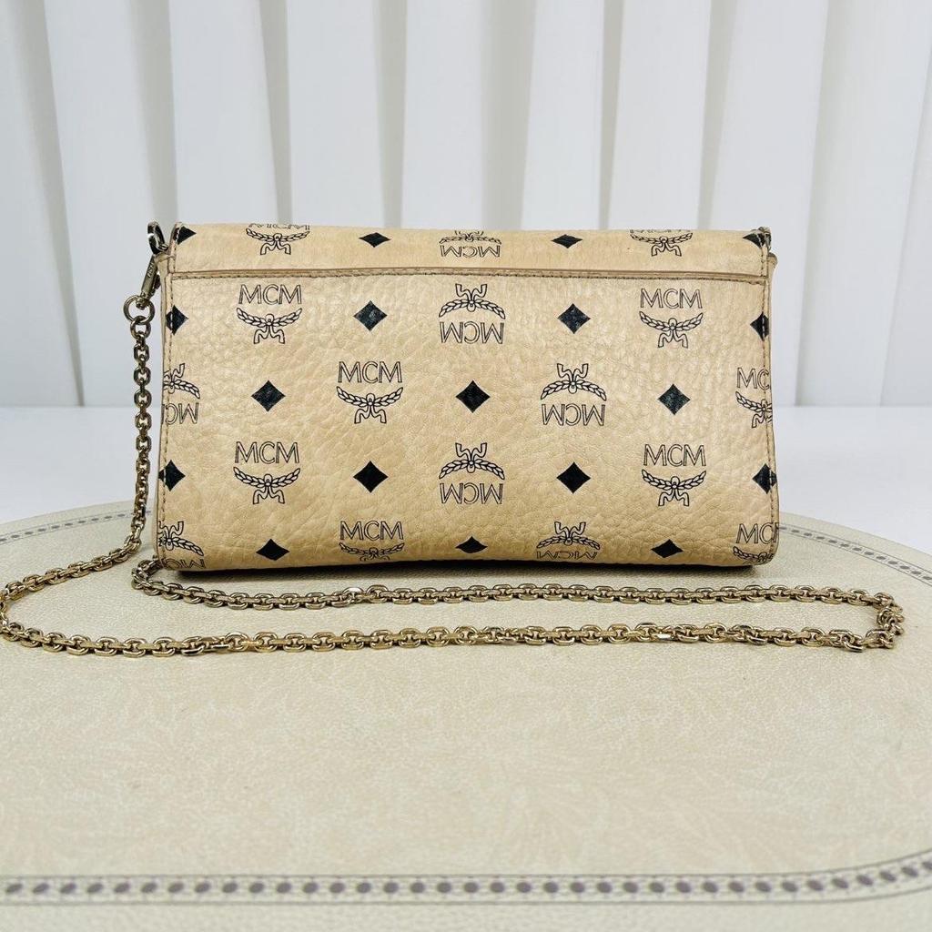 [Pre-Owned] Millie Visetos Monogram Envelope Bag Chain Bag Leather Crossbody Bag Small - Very Good #3A2DX9