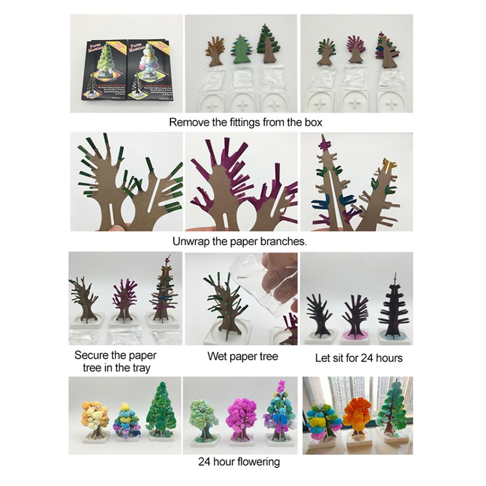 Magical Growing Crystal Christmas Paper Tree Christmas Tree Opens Snowflake Paper Tree Decoration DIY Xmas Ornaments