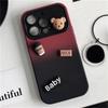 Cute Cartoon 3D Bear Coffee Milk Chocolate Gradient Case For iPhone 11 15 Pro Max 15 14 13 12 Pro Max Soft Silicone Cover