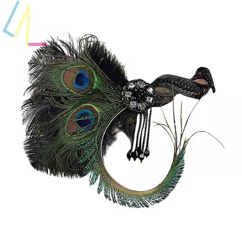Повязка на голову с кисточками и перьями в стиле 1920-х годов для вечеринок и собраний
