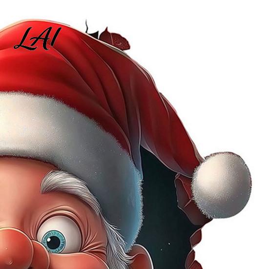 Funny Holiday Party Decorations Santa Toilet Sticker Christmas Lid Decal Self-Adhesive 3D Durable Festive Home Accessories Hole Waterproof PVC Wall
