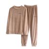 Women's Thickened Warm Lamb Cashmere Lapel Pajamas Pajamas Household Suit