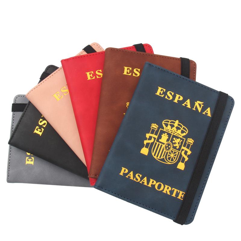 Luxury Spanish Anti-Magnetic Leather Passport Holder with Multi-Card Slots