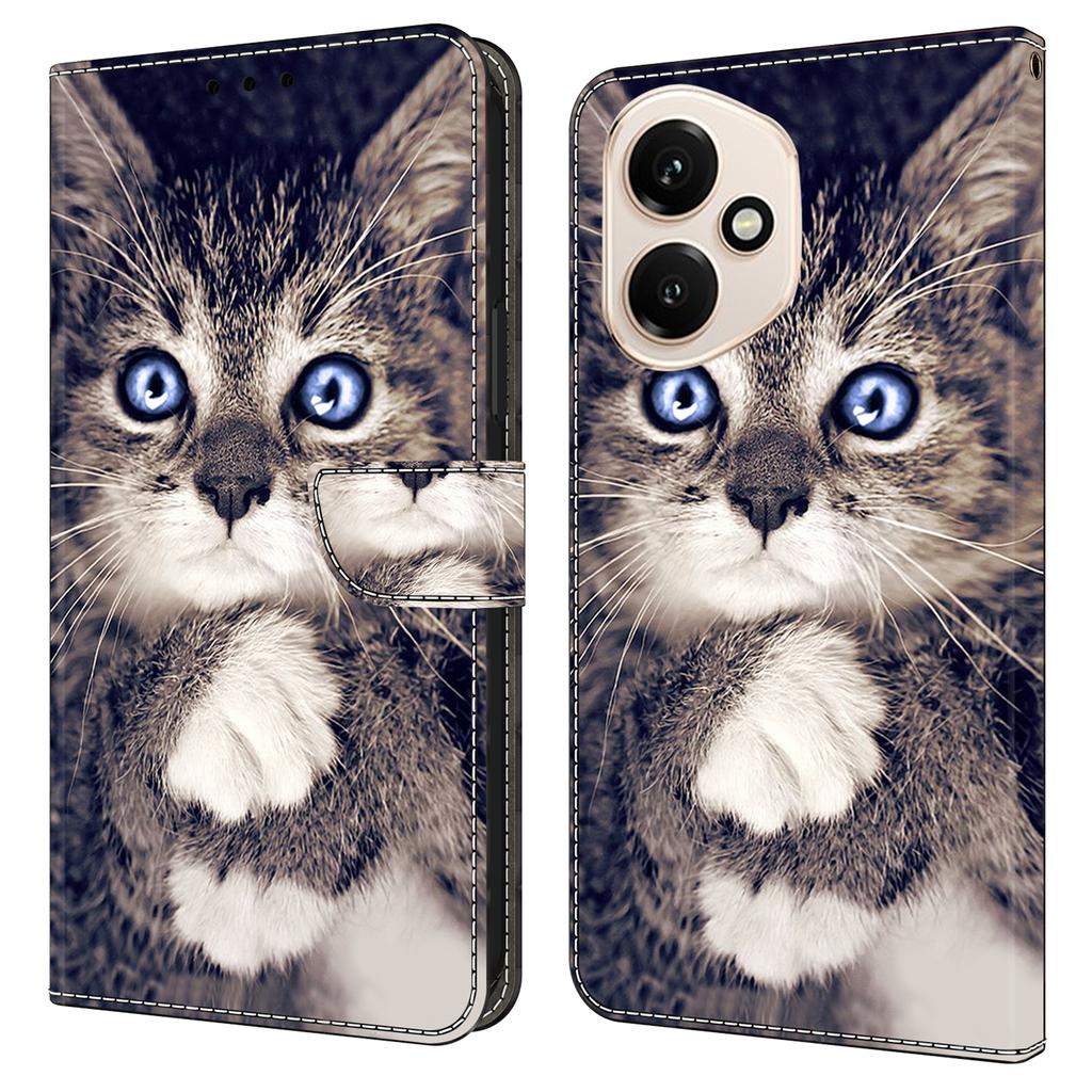 Для Honor 400 5G (Глобальный) Кожаный чехол с принтом, кошелек-подставка, откидная крышка для телефона