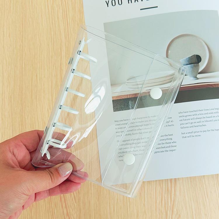 A7 Double Botton Colorful Transparent PVC Soft Cover Binder Cover Journal Sketchbook Accessories Diary Office Supplies