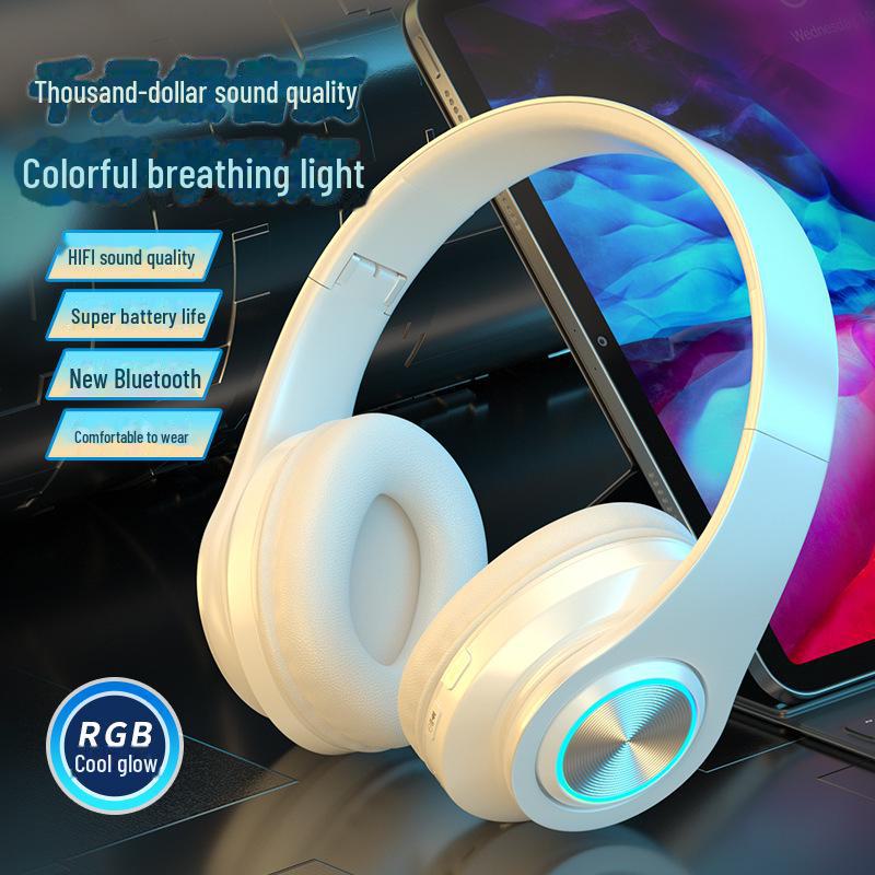 B39 Luminous Bluetooth Headset: Head-Mounted, Heavy Bass, Wireless Sports & Gaming Audio.