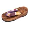 Geta for Burnt Paulownia Geta with Japanese Pattern Straps for Girls [KYOETSU] Kids, (19.5cm, G19)