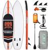 Planche De Stand Up Paddle Board Gonflable Ultra-Légère FunWater - Noir Et Orange - Surf - 350 Lbs